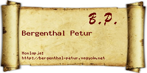 Bergenthal Petur névjegykártya